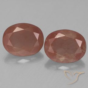 5.11ctw Naturel Orange rougeâtre pâle Labradorite andésine, ovale, Transparent