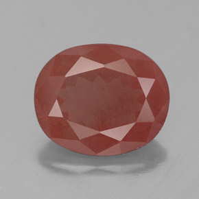 Andésine labradorite rouge naturelle transparent, 4,44 ct, transparent / translucide