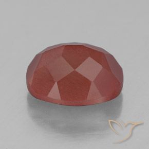 Labradorite andésine Rouge moyen naturelle ovale, 4.20 ct, Transparent / Translucide