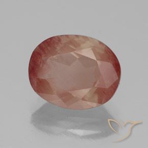 Labradorite andésine Rouge sang naturelle ovale, 2.63 ct, Transparent / Translucide