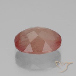Labradorite andésine Rouge sang naturelle ovale, 2.63 ct, Transparent / Translucide