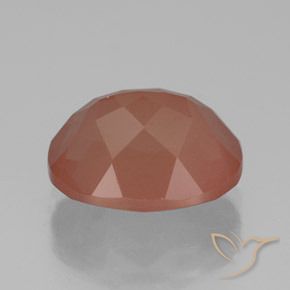 Labradorite andésine Rouge moyen naturelle ovale, 3.78 ct, Translucide