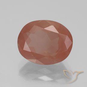 Labradorite andésine Rouge moyen naturelle ovale, 2.69 ct, Transparent
