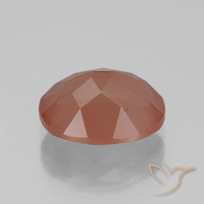Labradorite andésine Rouge moyen naturelle ovale, 2.69 ct, Transparent