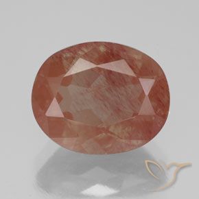 3.58ct Naturel Rouge moyen Labradorite andésine, ovale, Transparent / Translucide