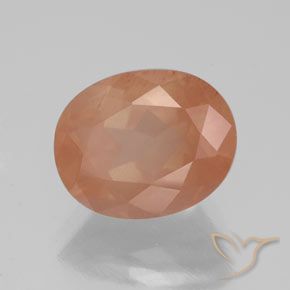 Labradorite andésine Pourpre rougeâtre léger naturelle ovale, 3.05 ct, Transparent / Translucide
