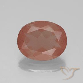 2.44ct Naturel Orange rougeâtre pâle Labradorite andésine, ovale, Transparent / Translucide