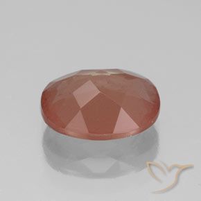 Labradorite andésine Orange rougeâtre pâle naturelle ovale, 2.44 ct, Transparent / Translucide