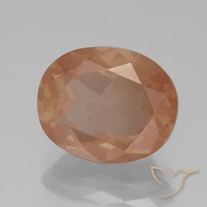 Labradorite andésine Pourpre rougeâtre léger naturelle ovale, 3.52 ct, Transparent / Translucide