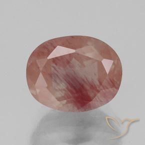 3.06ct Naturel Orange rougeâtre pâle Labradorite andésine, ovale, Transparent / Translucide