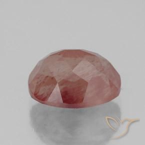 Labradorite andésine Orange rougeâtre pâle naturelle ovale, 3.06 ct, Transparent / Translucide