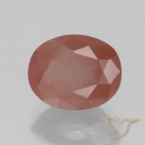 Labradorite andésine Rouge moyen naturelle ovale, 2.53 ct, Transparent / Translucide