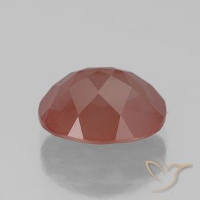 Labradorite andésine Rouge moyen naturelle ovale, 2.53 ct, Transparent / Translucide