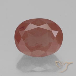 2.77ct Naturel Orange rougeâtre pâle Labradorite andésine, ovale, Transparent / Translucide