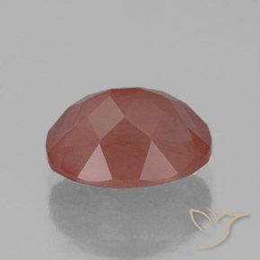 Labradorite andésine Orange rougeâtre pâle naturelle ovale, 2.77 ct, Transparent / Translucide