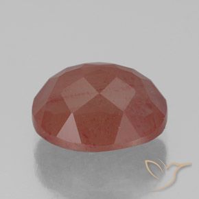 Labradorite andésine Rouge moyen naturelle ovale, 3.87 ct, Transparent / Translucide