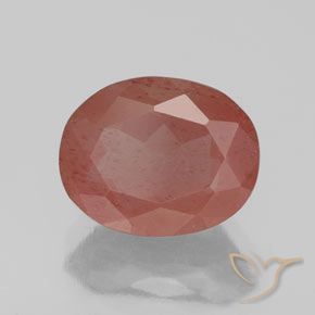 Labradorite andésine Rouge blush naturelle ovale, 2.70 ct, Transparent / Translucide
