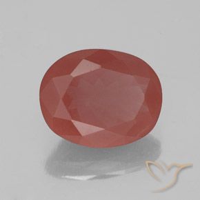 Labradorite andésine Rouge blush naturelle ovale, 2.37 ct, Transparent / Translucide