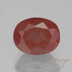 2.91ct Naturel Rouge foncé Labradorite andésine, ovale, Transparent / Translucide