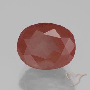 Labradorite andésine Rouge foncé naturelle ovale, 2.91 ct, Transparent / Translucide