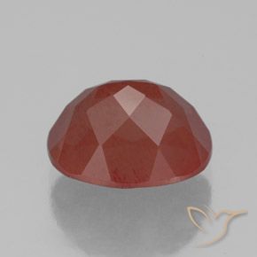 Labradorite andésine Rouge foncé naturelle ovale, 2.91 ct, Transparent / Translucide
