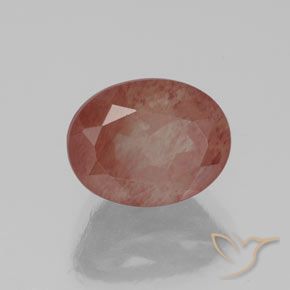 Labradorite andésine Rouge sang naturelle ovale, 2.04 ct, Transparent / Translucide