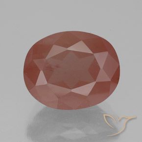 3.58ct Naturel Orange rougeâtre pâle Labradorite andésine, ovale, Transparent / Translucide