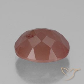 Labradorite andésine Orange rougeâtre pâle naturelle ovale, 3.58 ct, Transparent / Translucide