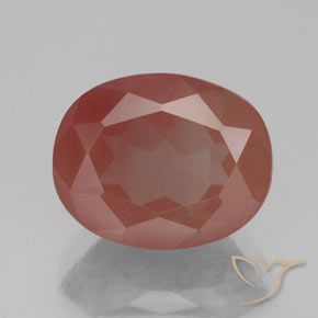3.26ct Naturel Orange rougeâtre pâle Labradorite andésine, ovale, Transparent / Translucide