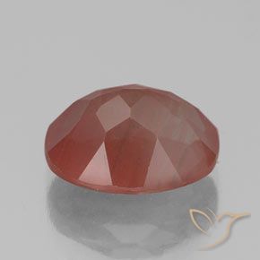 Labradorite andésine Orange rougeâtre pâle naturelle ovale, 3.26 ct, Transparent / Translucide