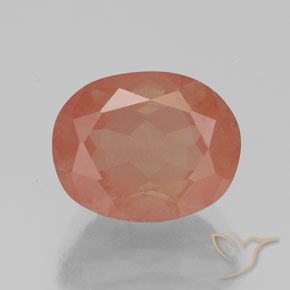2.80ct Naturel Orange rougeâtre Labradorite andésine, ovale, Transparent / Translucide