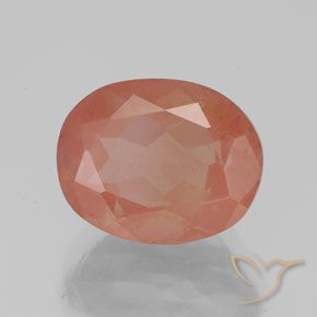Labradorite andésine Orange rougeâtre naturelle ovale, 2.80 ct, Transparent / Translucide
