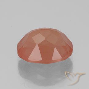 Labradorite andésine Orange rougeâtre naturelle ovale, 2.80 ct, Transparent / Translucide