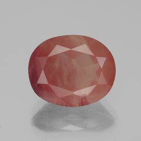 Andésine labradorite rouge naturelle transparent, 3,45 ct, transparent / translucide