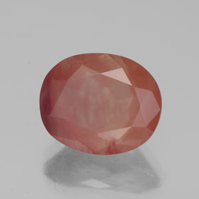 Andésine labradorite rouge naturelle transparent, 3,45 ct, transparent / translucide