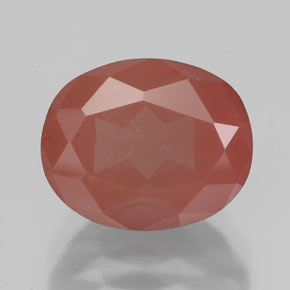 Andésine labradorite rouge naturelle coupe ovale, 4,07 ct, translucide