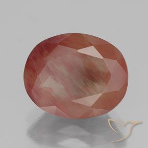 Labradorite andésine Rouge sang naturelle ovale, 3.50 ct, Translucide
