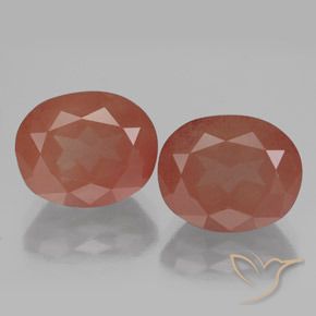7.83ctw Naturel Orange rougeâtre pâle Labradorite andésine, ovale, Transparent