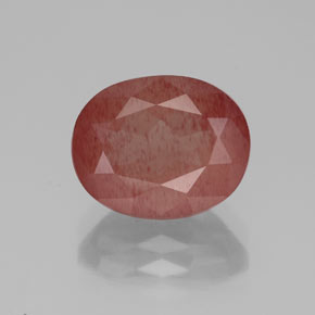 Andésine labradorite rouge naturelle transparent, 2,86 ct, transparent / translucide