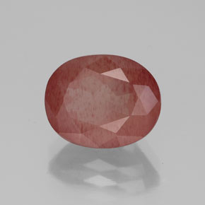 Andésine labradorite rouge naturelle transparent, 2,86 ct, transparent / translucide