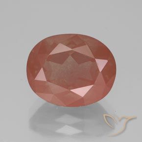 3.65ct Naturel Orange rougeâtre pâle Labradorite andésine, ovale, Transparent / Translucide