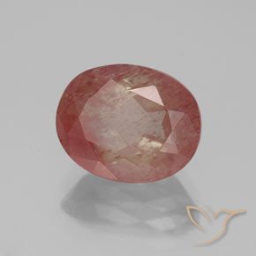 Labradorite andésine Rouge-orange naturelle ovale, 2.80 ct, Transparent / Translucide