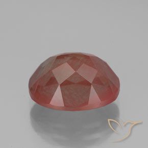 Labradorite andésine Rouge moyen naturelle ovale, 3.63 ct, Transparent / Translucide