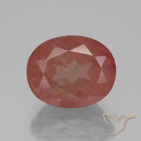 3.94ct Naturel Rouge moyen Labradorite andésine, ovale, Transparent / Translucide