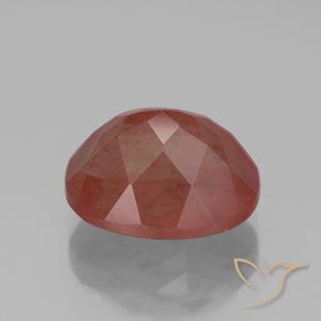 Labradorite andésine Rouge moyen naturelle ovale, 3.94 ct, Transparent / Translucide