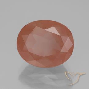 Labradorite andésine Rouge moyen naturelle ovale, 3.70 ct, Transparent / Translucide
