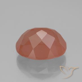 Labradorite andésine Rouge moyen naturelle ovale, 3.70 ct, Transparent / Translucide
