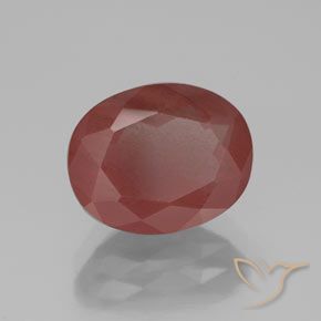 Labradorite andésine Rouge foncé naturelle ovale, 2.80 ct, Transparent / Translucide