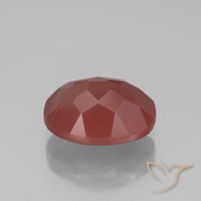 Labradorite andésine Rouge foncé naturelle ovale, 2.80 ct, Transparent / Translucide