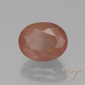 Labradorite andésine Orange chaud naturelle ovale, 2.92 ct, Transparent